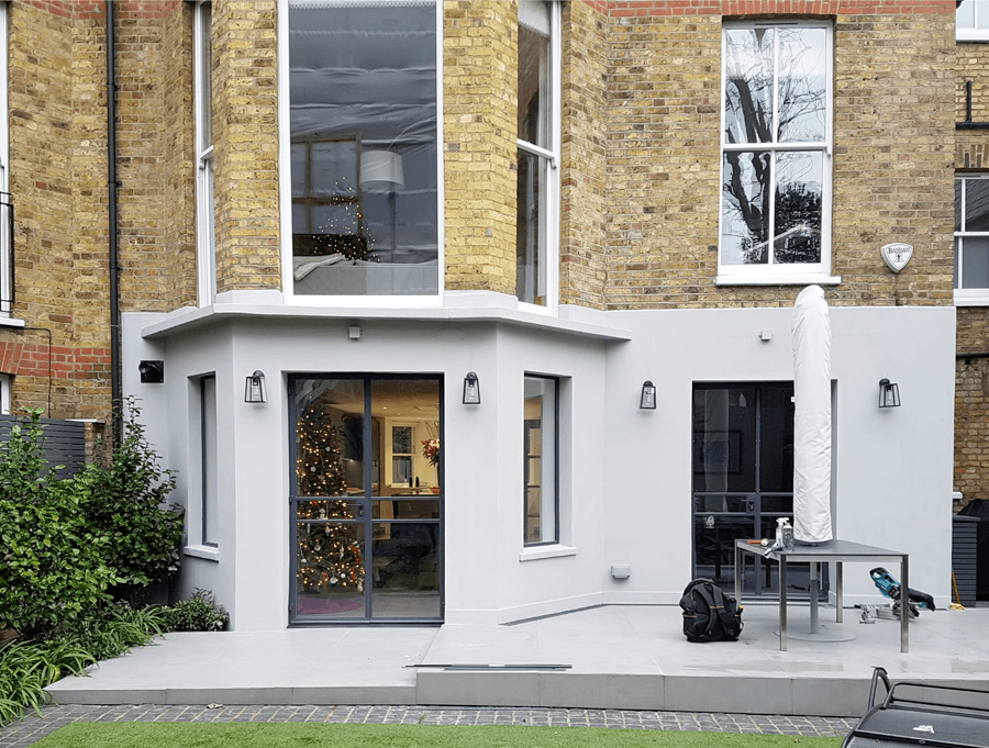 External steel windows and door