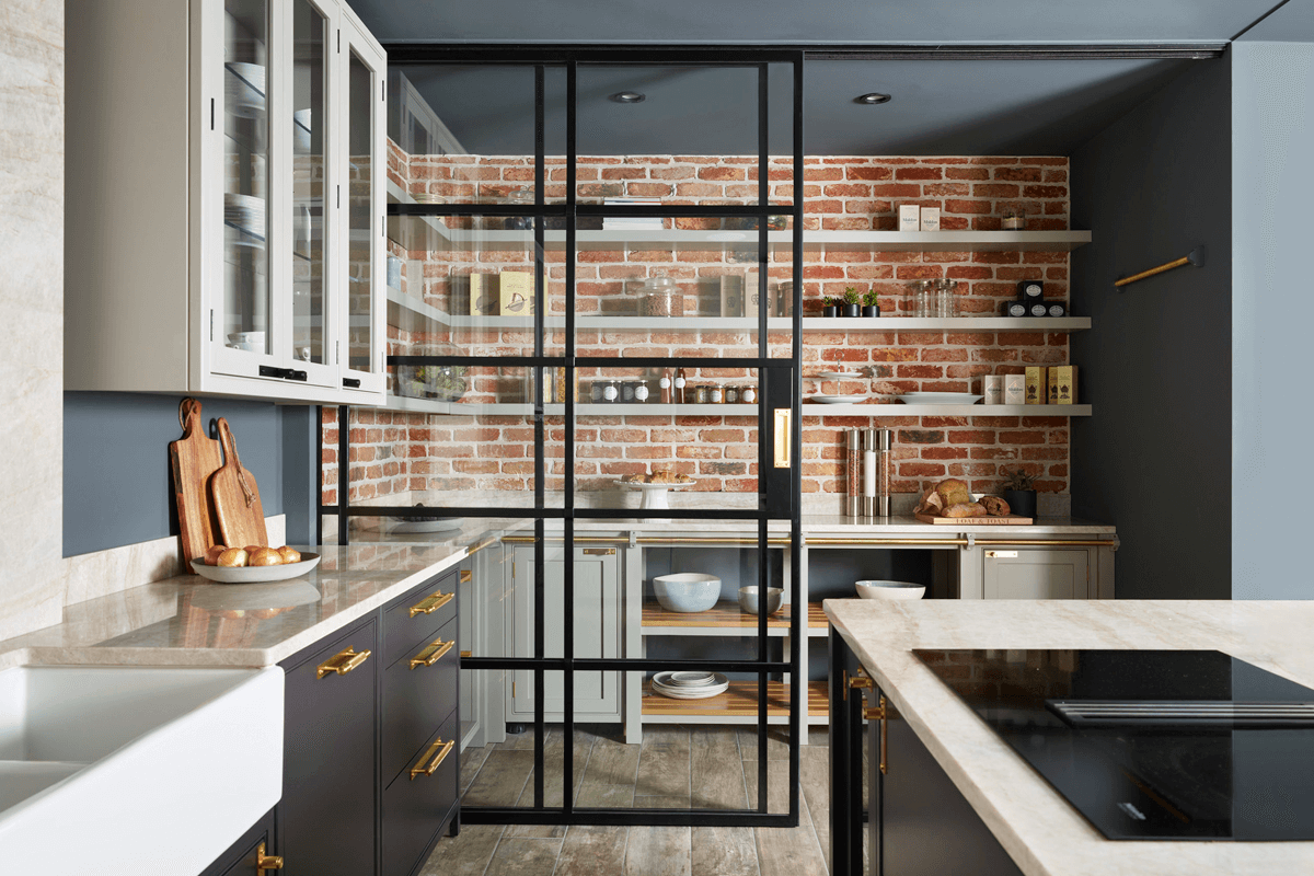 Sliding doors for kitchen pantry