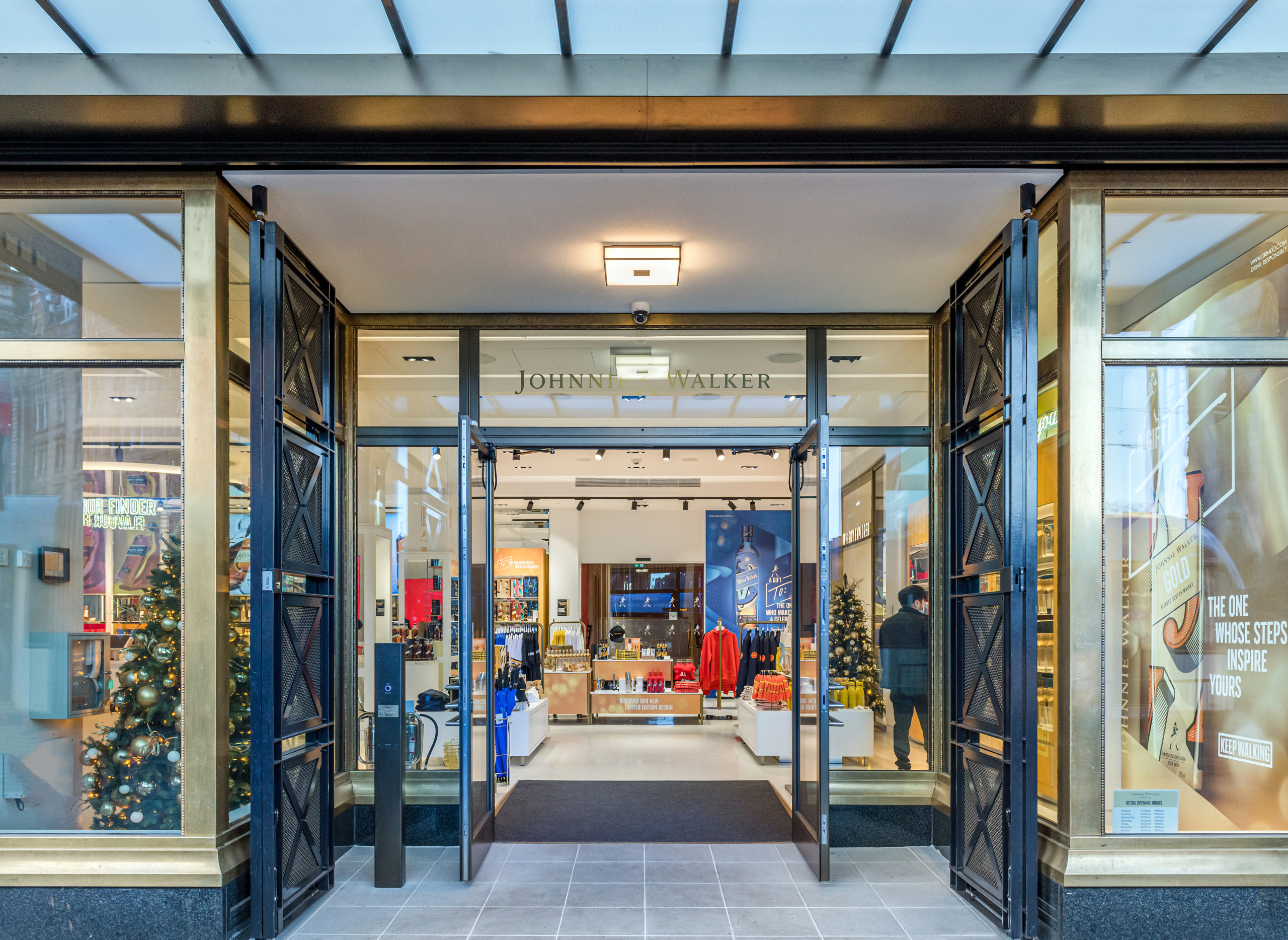 Gold Crittall windows and french doors for Jonnie Walker Edinburgh