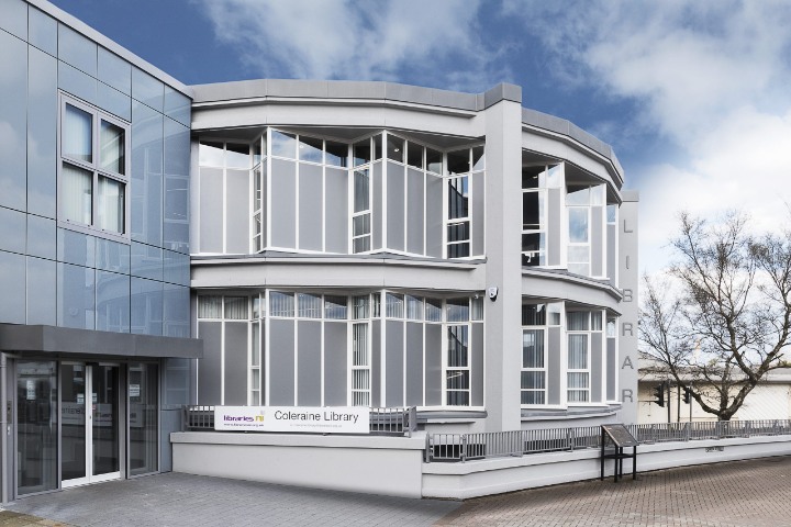 White steel windows for Coleraine Library