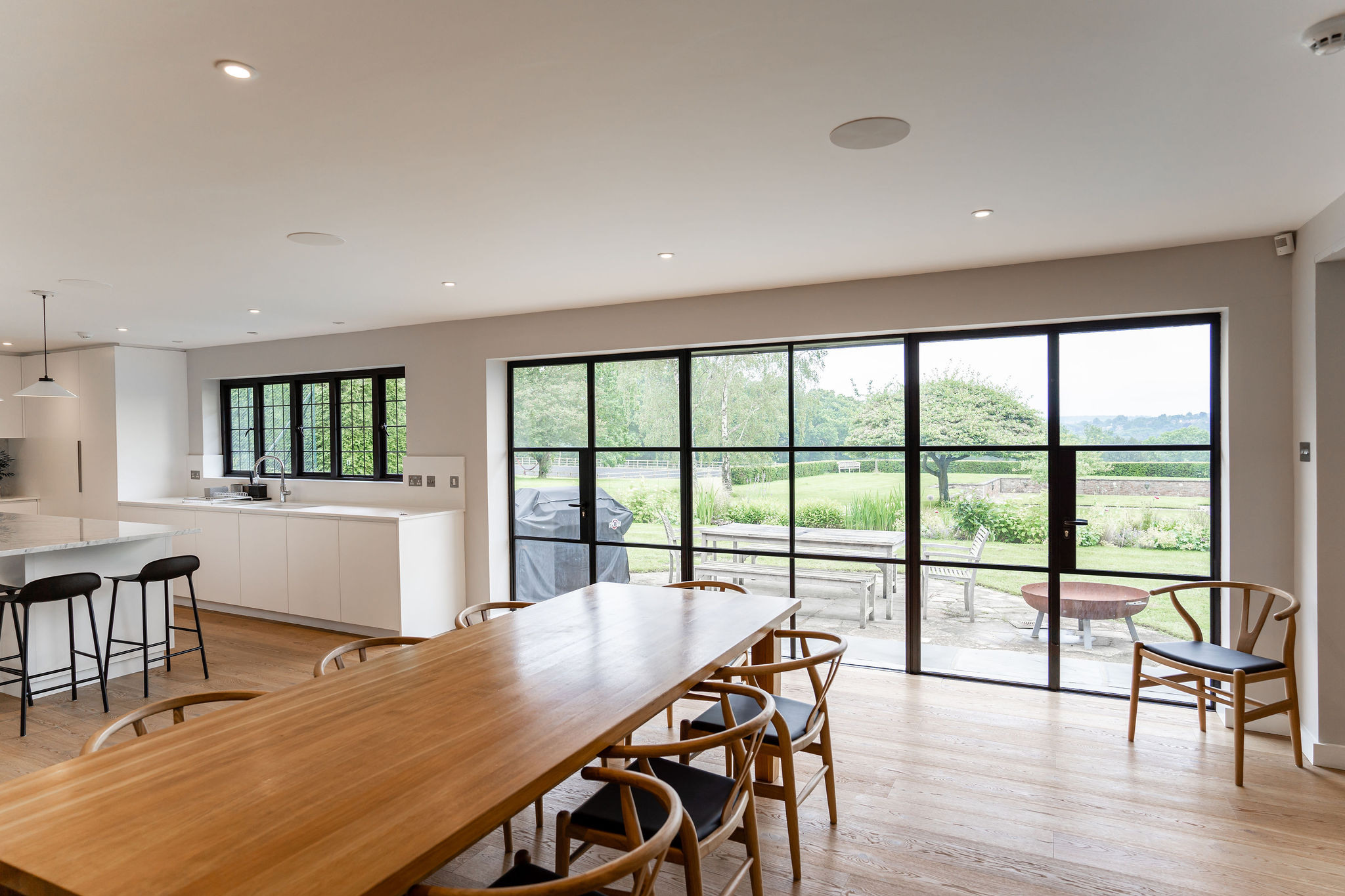 Large set of doors to open up living space to garden