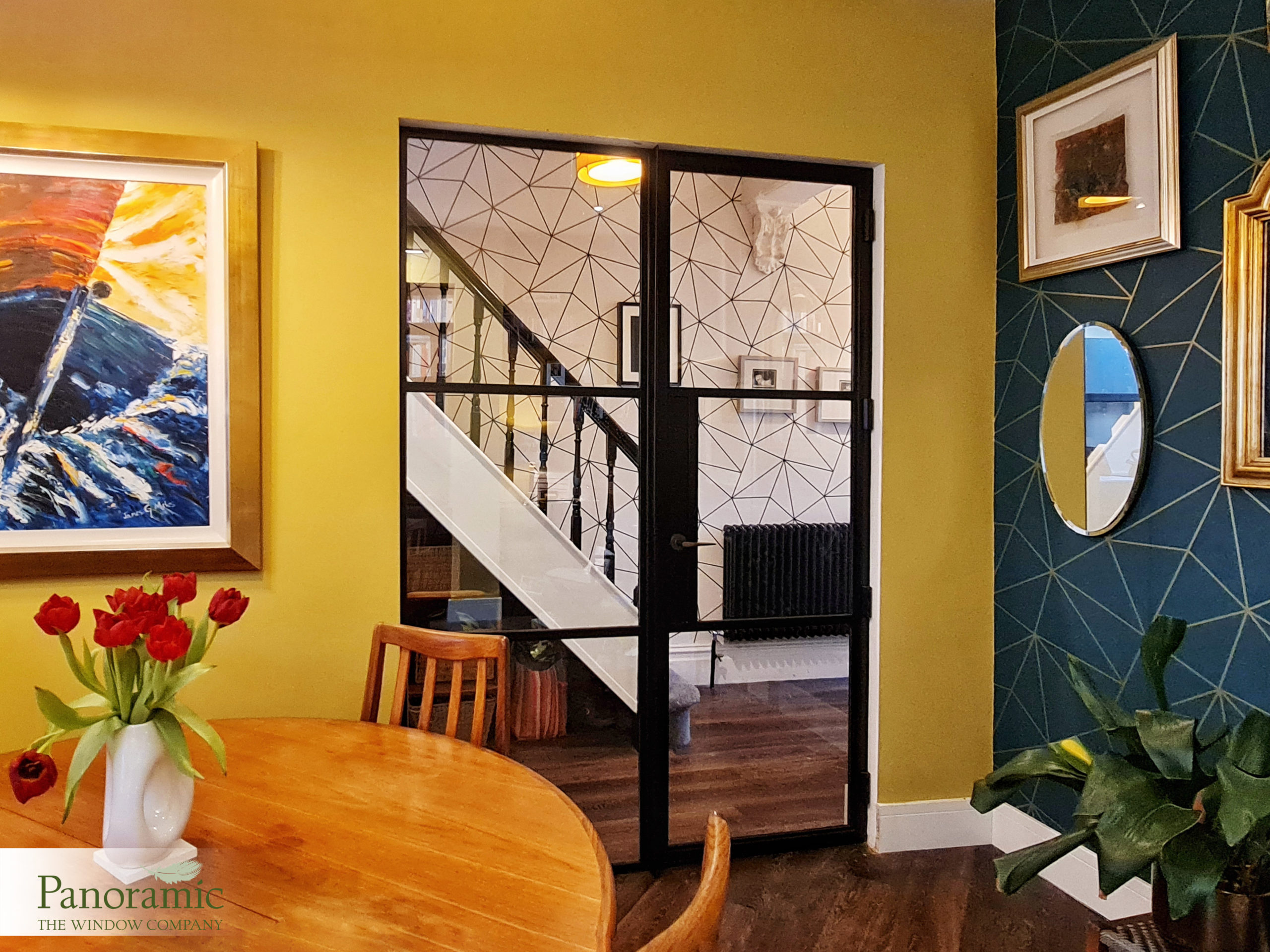 Internal french steel black doors