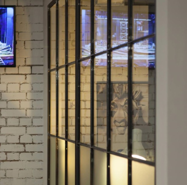 Black internal steel windows