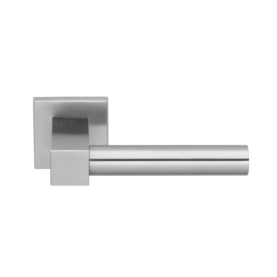 formani bobby door handle on rose satin stainless steel