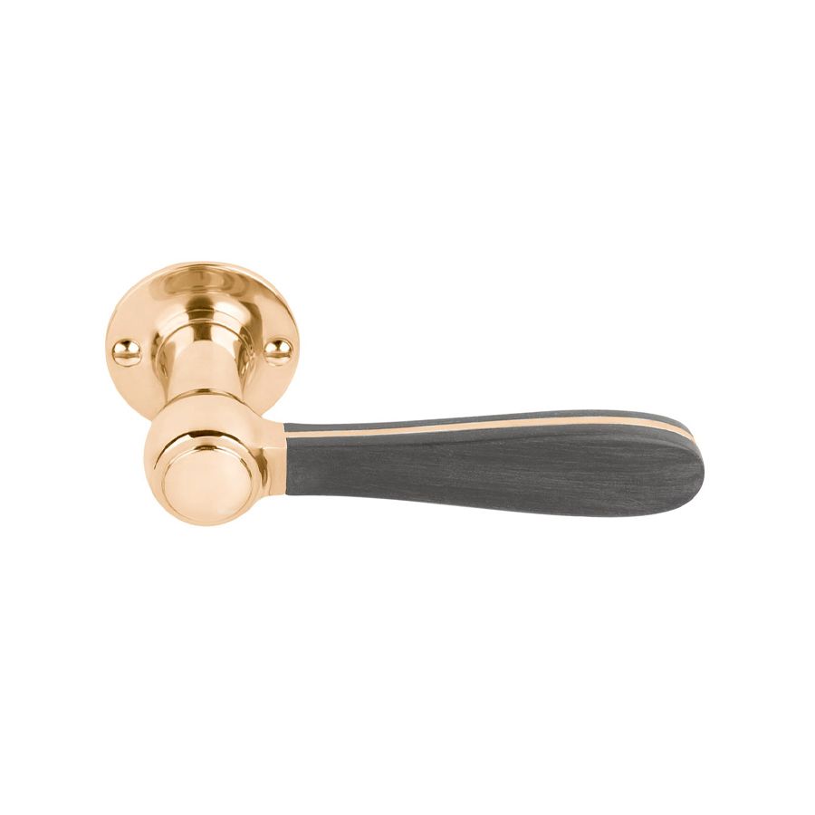 formani bosco door handle on rose brass unlacquered _ satin black