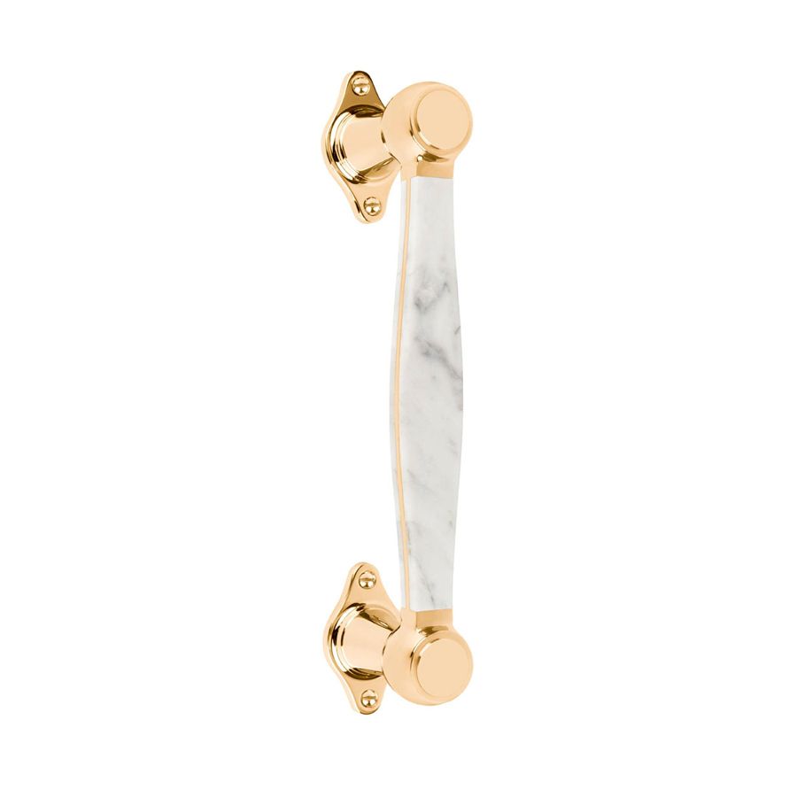 formani bosco pull handle brass unlacquered _ carrara marble