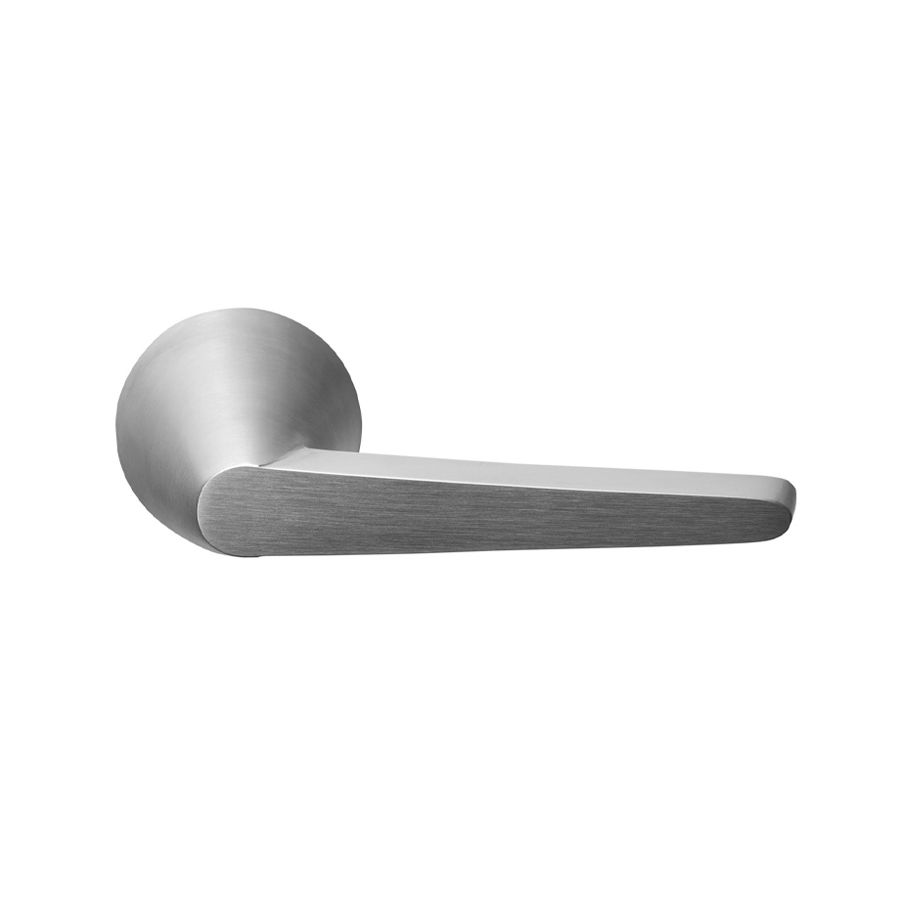 formani cone door handle on rose satin stainless steel