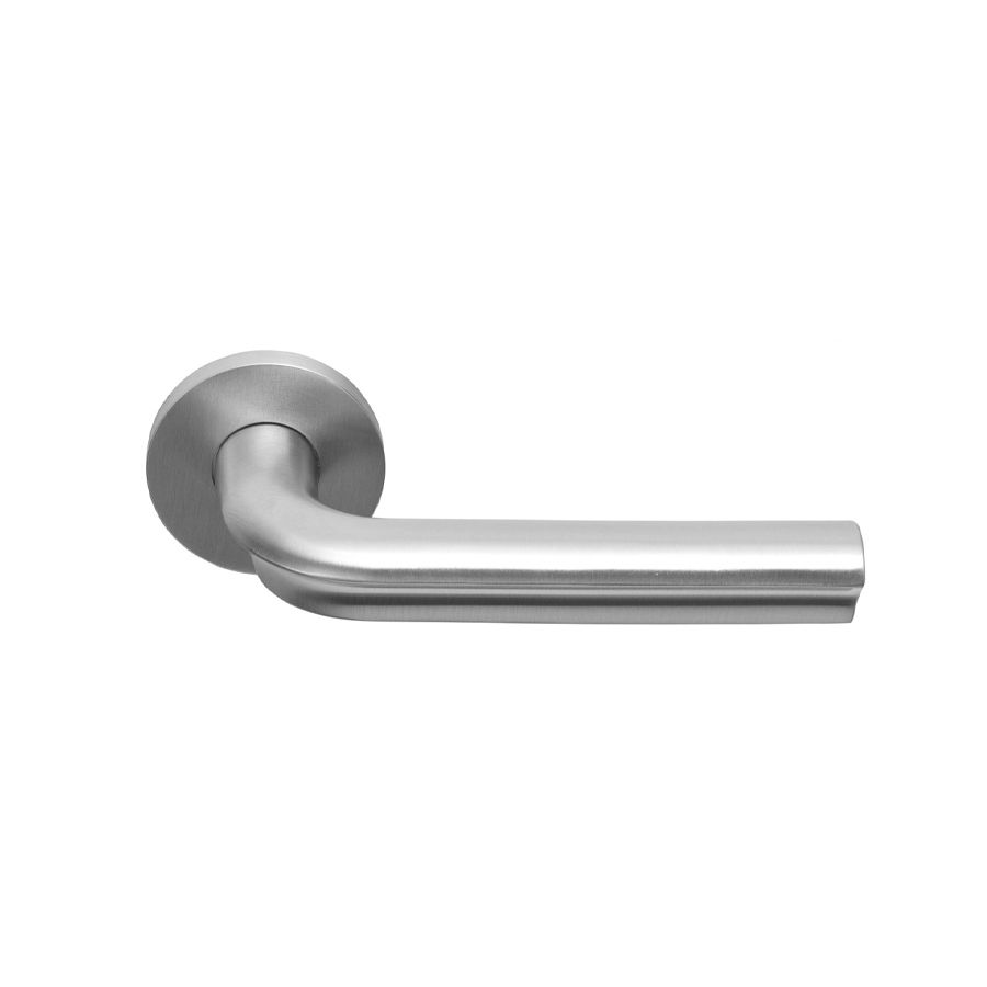 formani eclipse door handle on rose satin stainless steel