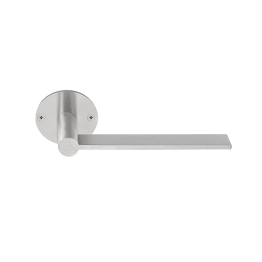 formani edgy door handle on rose satin stainless steel