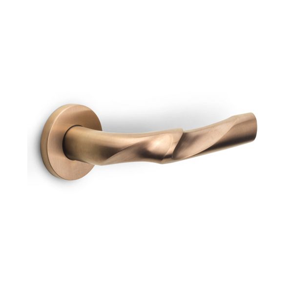 formani eleez door handle on rose pvd light bronze