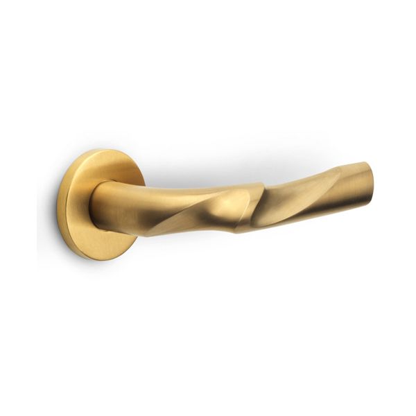 formani eleez door handle on rose pvd satin gold