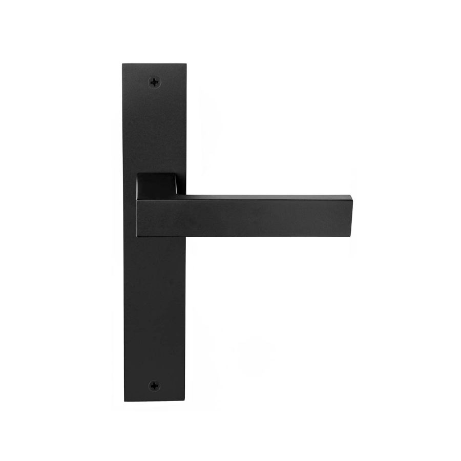 formani square door handle on plate satin black