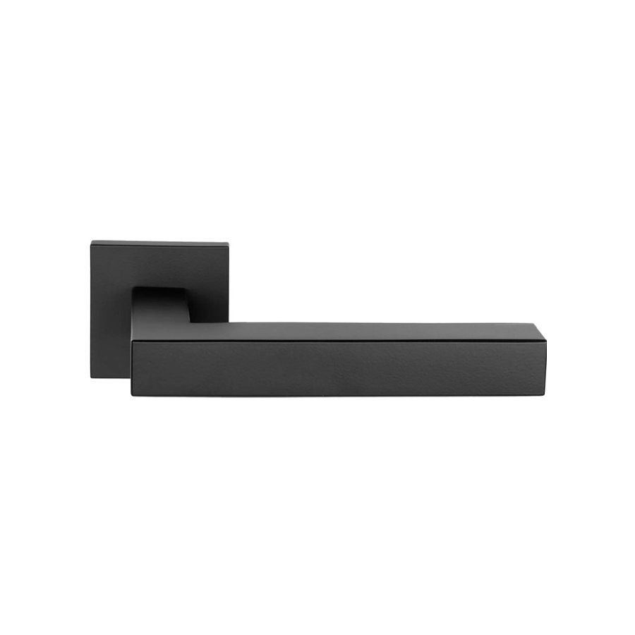 formani square door handle on rose satin black