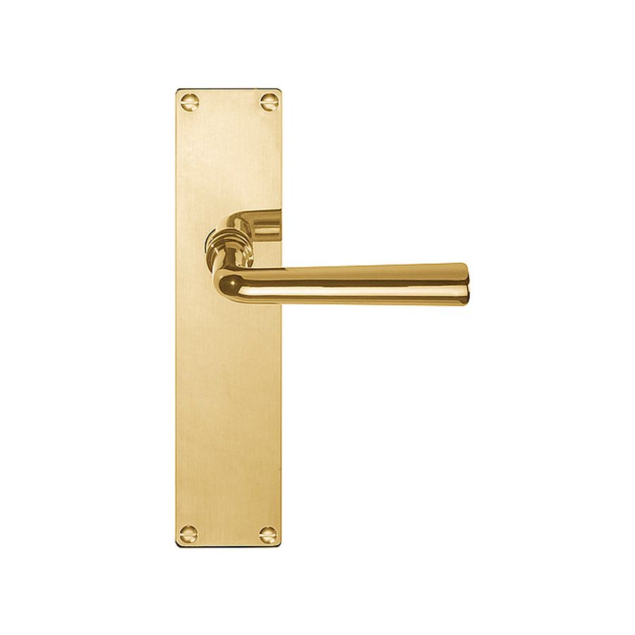 formani timeless door handle on plate brass unlacquered